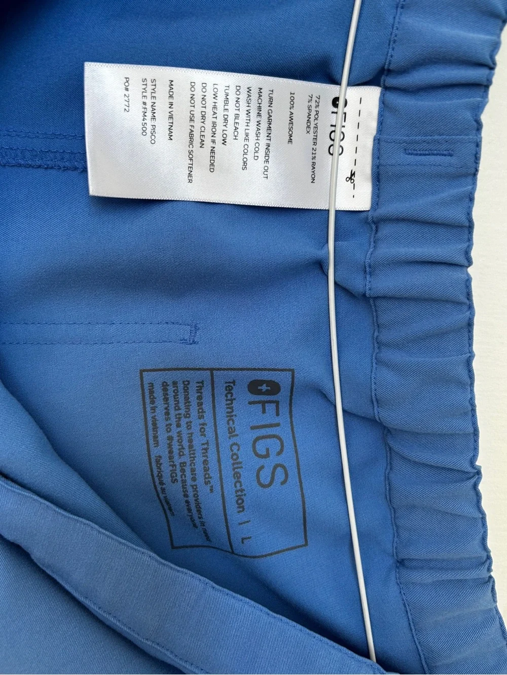 Figs Men's Slate Blue Drawstring Joggers Size Large